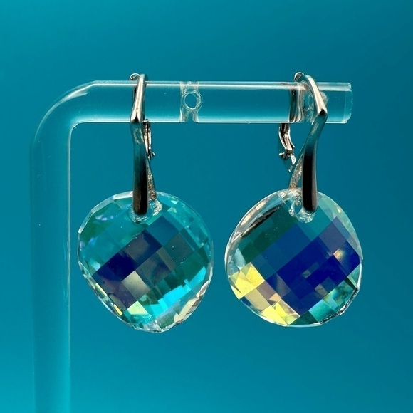 Marea Crystal Sterling Silver Drop Earrings, Made in Czech Republic w/Swarovski - Picture 9 of 16